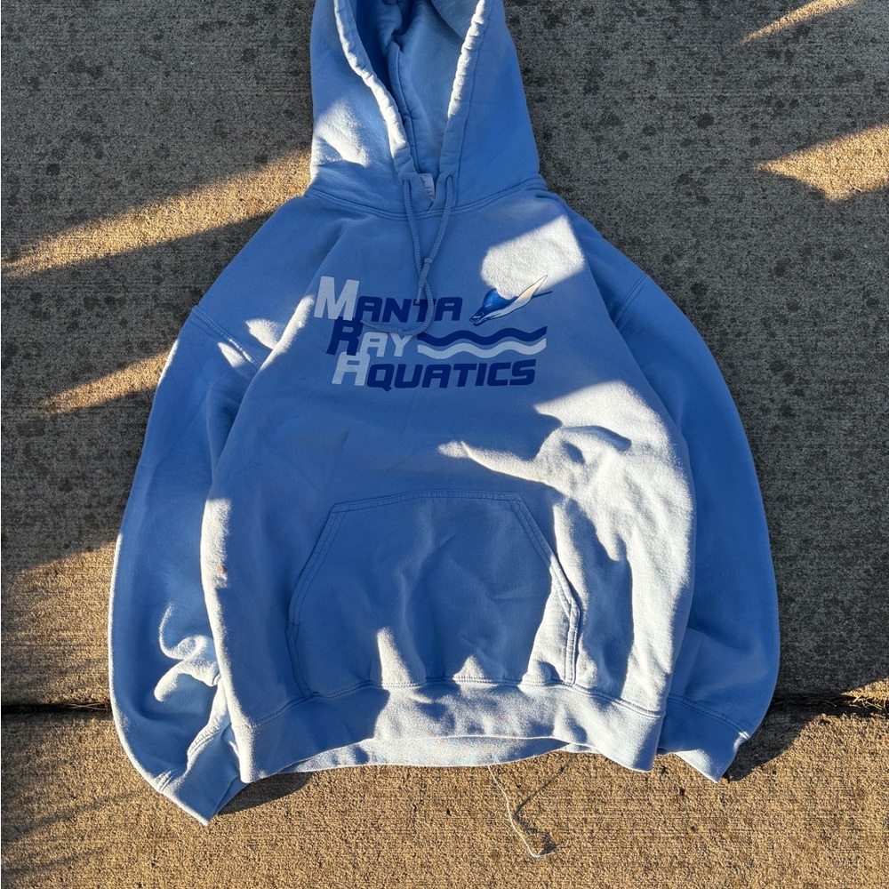 Light Blue Hoodie with Bold Print